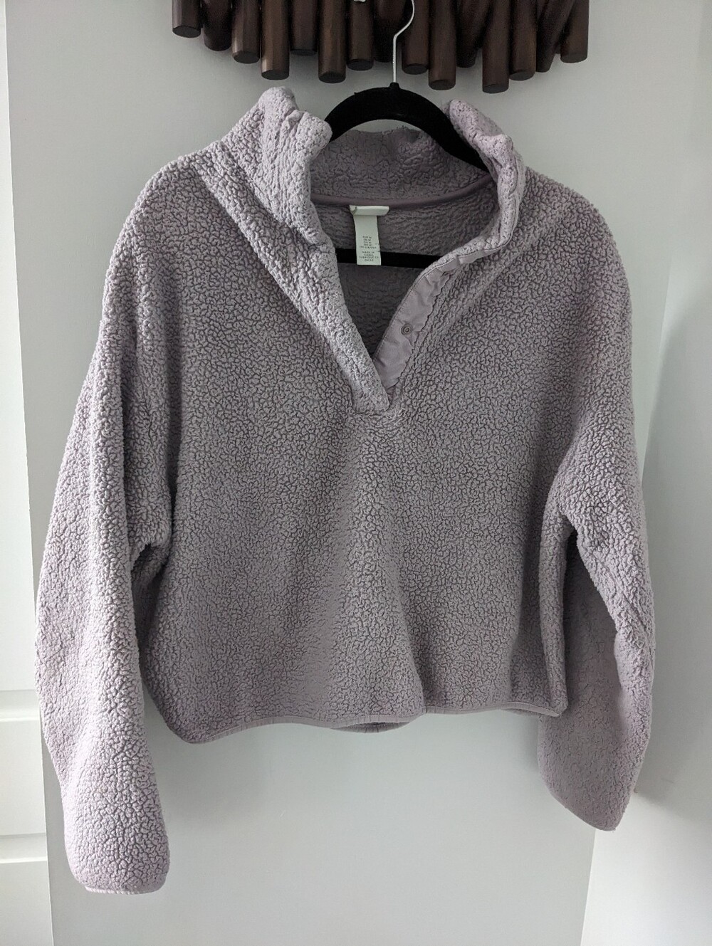 H&M Women's Cozy Lavender Sherpa Pullover Sweater - Size US M